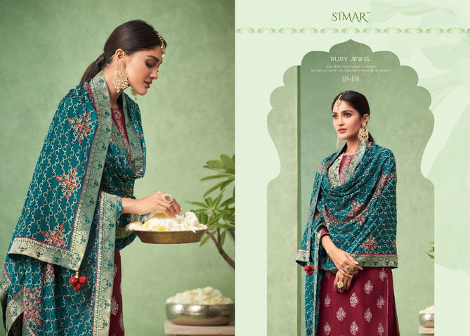 Glossy Simar Gulnoor 1845 Series Casual Wear Viscose Designer Salwar Kameez Collection